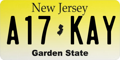 NJ license plate A17KAY