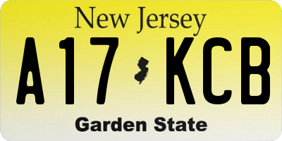 NJ license plate A17KCB