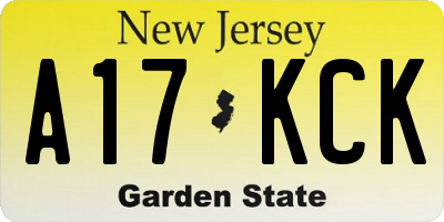 NJ license plate A17KCK