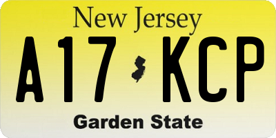 NJ license plate A17KCP