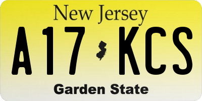 NJ license plate A17KCS