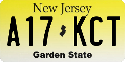 NJ license plate A17KCT