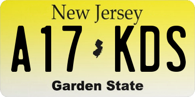 NJ license plate A17KDS
