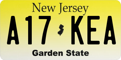 NJ license plate A17KEA
