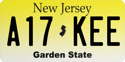 NJ license plate A17KEE