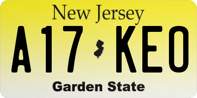 NJ license plate A17KEO