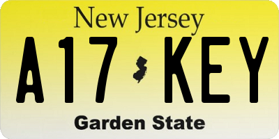 NJ license plate A17KEY