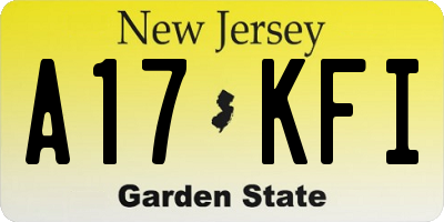 NJ license plate A17KFI