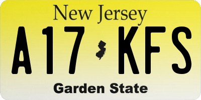 NJ license plate A17KFS
