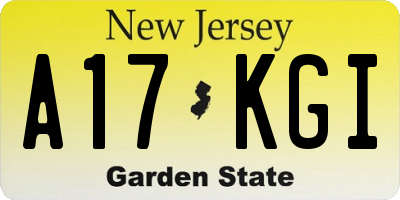 NJ license plate A17KGI