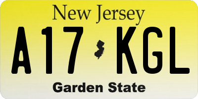 NJ license plate A17KGL