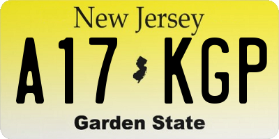 NJ license plate A17KGP