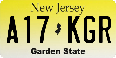NJ license plate A17KGR
