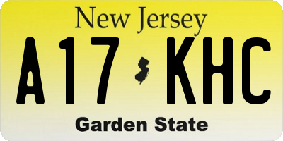 NJ license plate A17KHC
