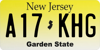 NJ license plate A17KHG