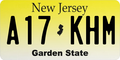 NJ license plate A17KHM