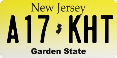 NJ license plate A17KHT