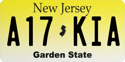 NJ license plate A17KIA