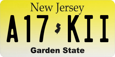NJ license plate A17KII