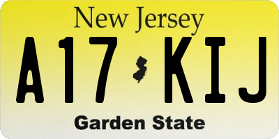 NJ license plate A17KIJ