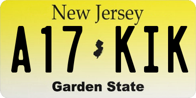 NJ license plate A17KIK