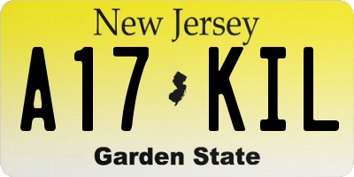 NJ license plate A17KIL