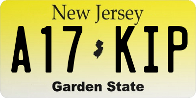 NJ license plate A17KIP