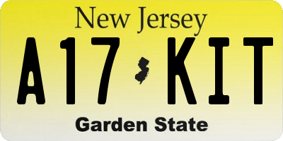 NJ license plate A17KIT