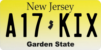 NJ license plate A17KIX