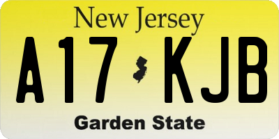 NJ license plate A17KJB
