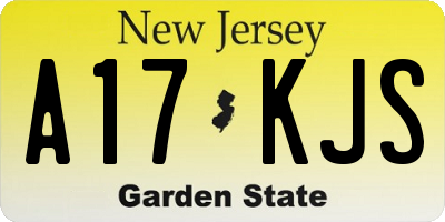NJ license plate A17KJS