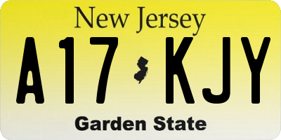 NJ license plate A17KJY