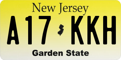NJ license plate A17KKH