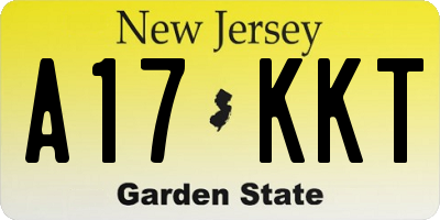 NJ license plate A17KKT