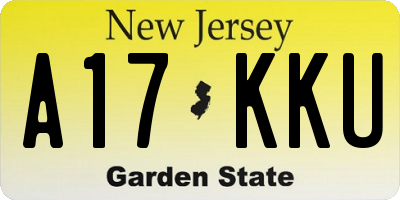 NJ license plate A17KKU