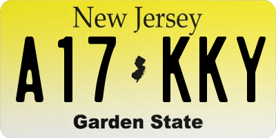 NJ license plate A17KKY