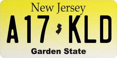 NJ license plate A17KLD