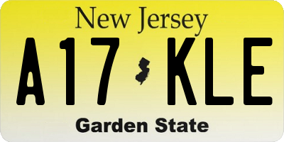 NJ license plate A17KLE
