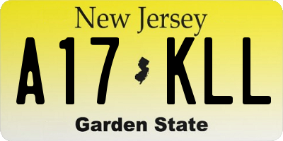 NJ license plate A17KLL