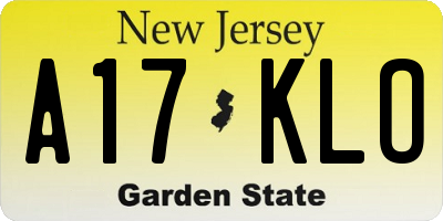 NJ license plate A17KLO