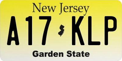 NJ license plate A17KLP