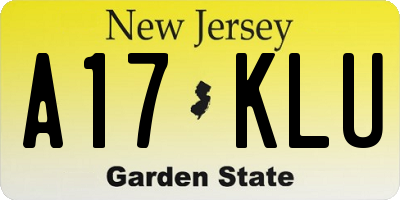 NJ license plate A17KLU