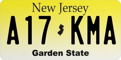 NJ license plate A17KMA