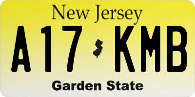 NJ license plate A17KMB