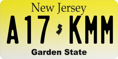 NJ license plate A17KMM