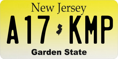 NJ license plate A17KMP