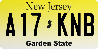 NJ license plate A17KNB