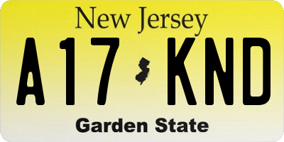 NJ license plate A17KND