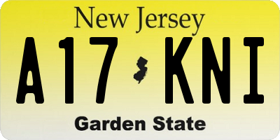 NJ license plate A17KNI