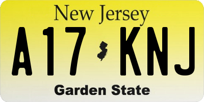 NJ license plate A17KNJ